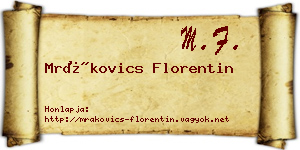 Mrákovics Florentin névjegykártya